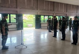 Dandim 1011/klk Pimpin Korps Raport Penerimaan Personel Baru 