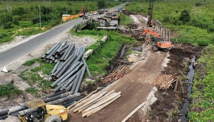 Jalur Alternatif Jembatan Sei Lenggana Mulai Uji Coba