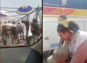 Viral! Pasangan Pengantin Digendong saat Melewati Kali Pemali, Mitosnya Biar Rumah Tangga Langgeng