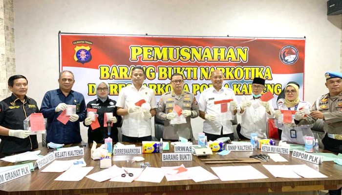 Polda Kalteng Musnahkan 1,25 Kg Sabu dari 11 Kasus