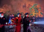 Kapolres Katingan Bersama Dandim dan Damkar Turun Langsung Padamkan Karhutla