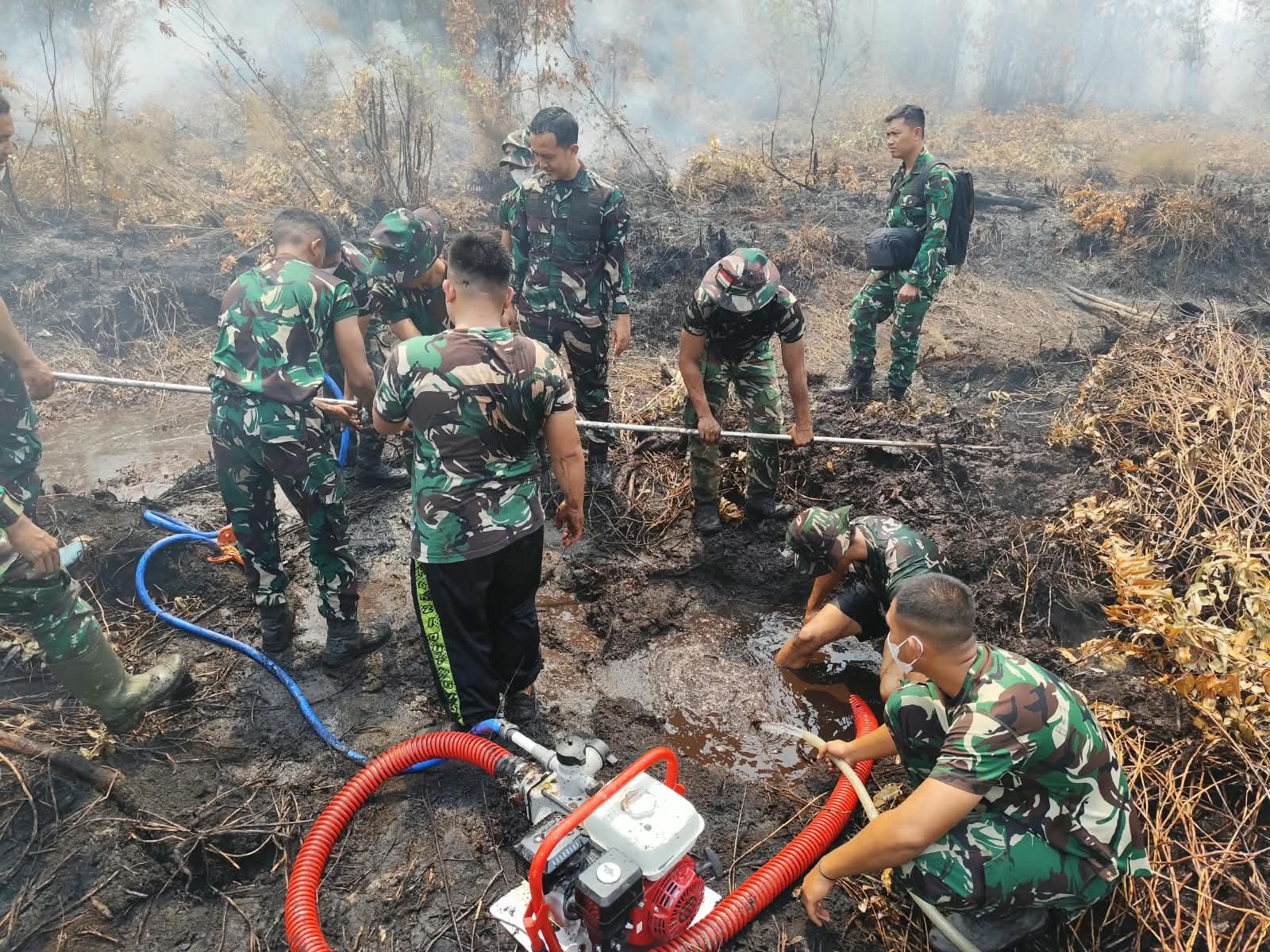Gambut Mengering, Api Mengintai! TNI Pasang 40 Sumur Bor di Kameloh dan Perbatasan Pulang Pisau