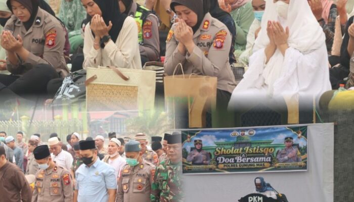 Langit Masih Kering, Polres Bersama Warga Gunung Mas Bersimpuh Minta Hujan
