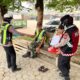 Polwan Polres Gunung Mas, Sampaikan Imbauan Kamtibmas dan Cegah Karhutla